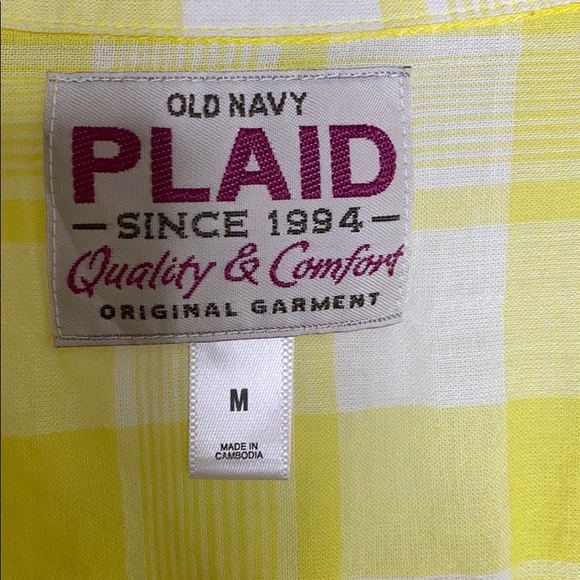 Yellow plaid button down - Picture 3 of 3